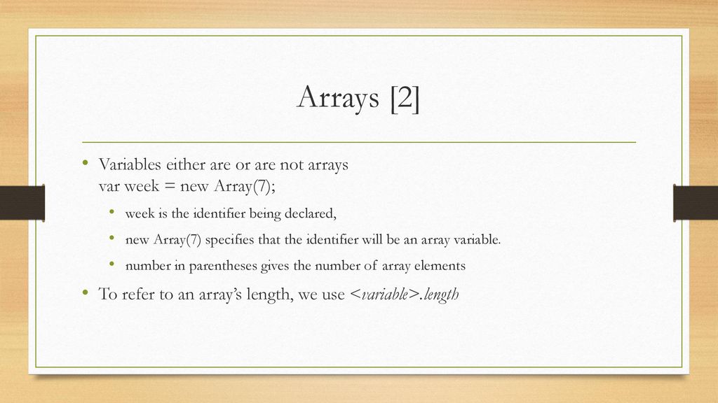 Javascript Arrays. - ppt download